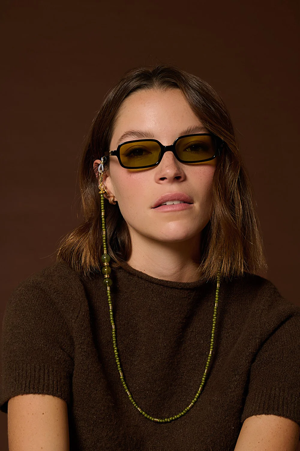 Bijoux Chaine De Lunettes Iris Kaki 72 cm - Image 4