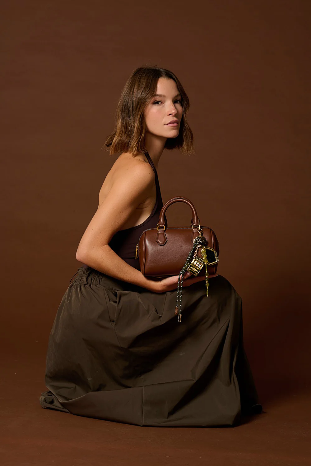 Bijoux Sac Bobby Kaki  30 cm - Image 5