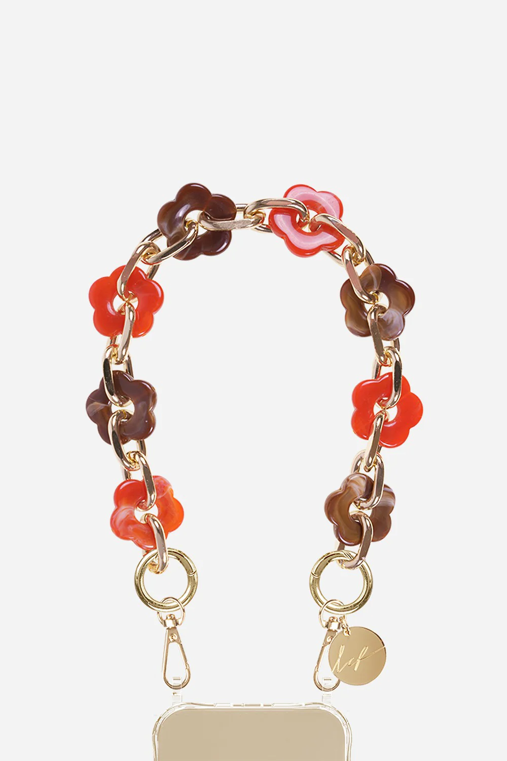 Chaine Courte Cassy Fleurs Marron 40 cm - Image 2