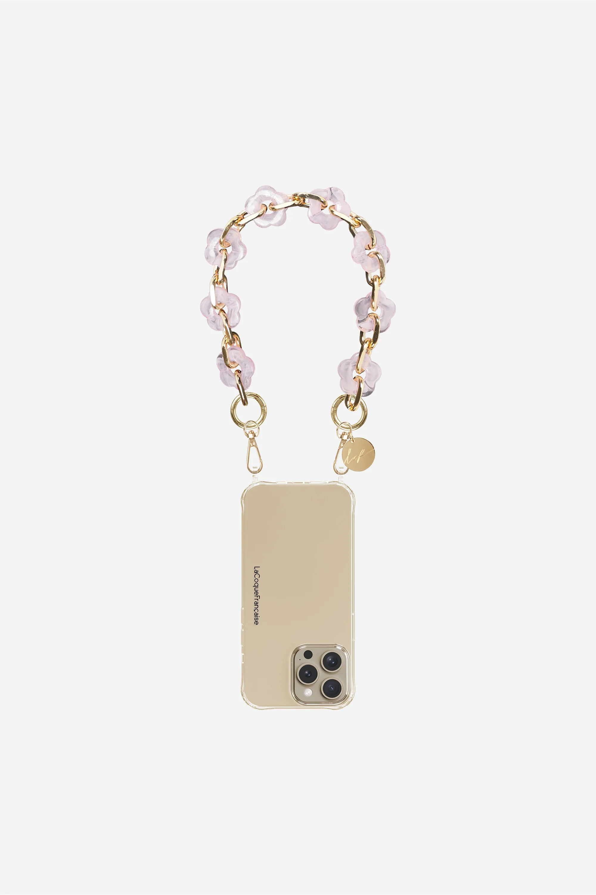 Chaine Courte Cassy Fleurs Rose 40 cm
