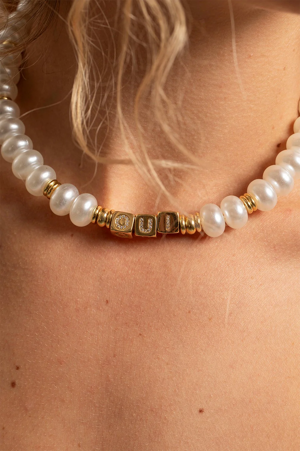 Chaine Courte Oui Blanc 40 cm - Image 3