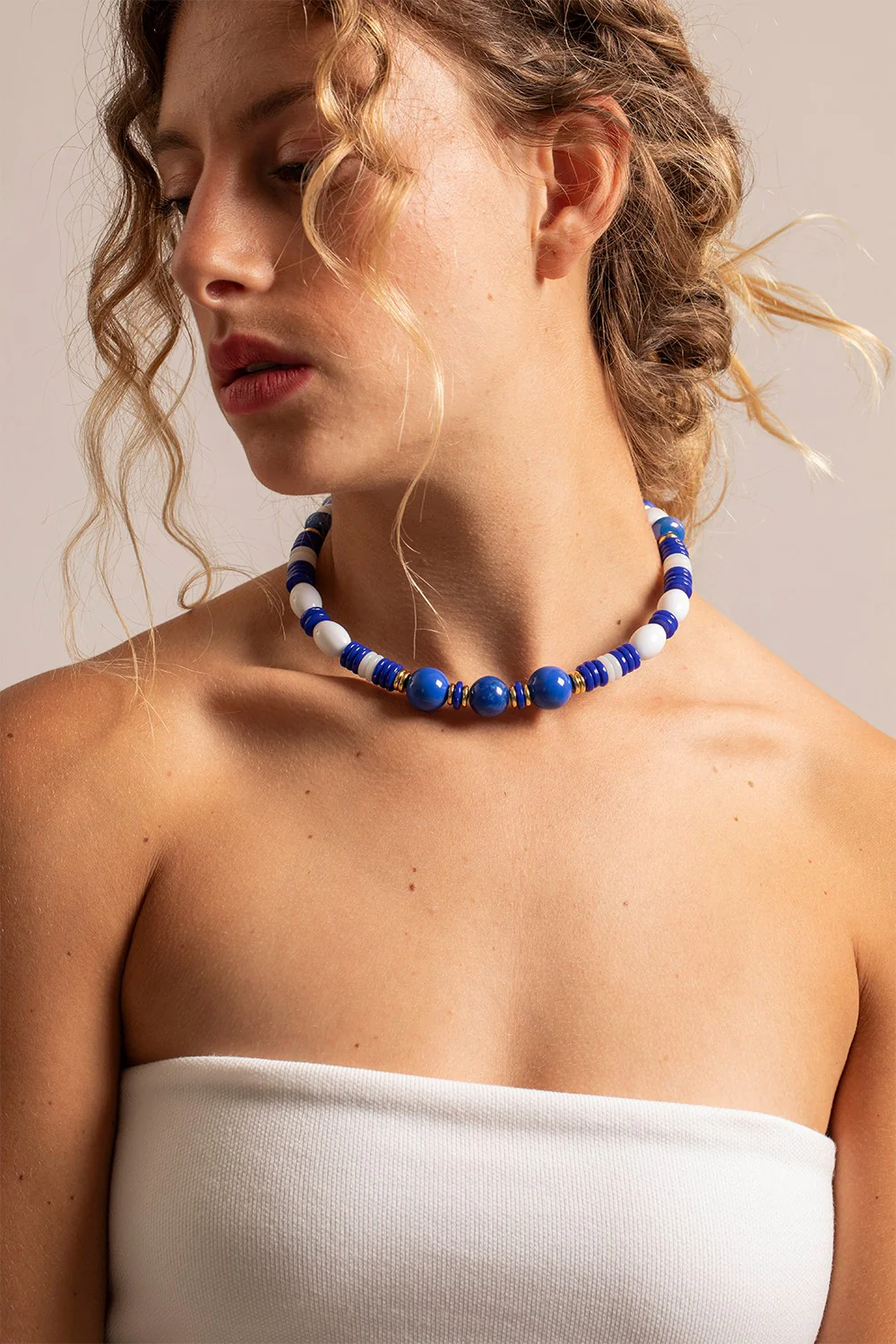 Chaine Courte Sofia Bleu 40 cm - Image 2