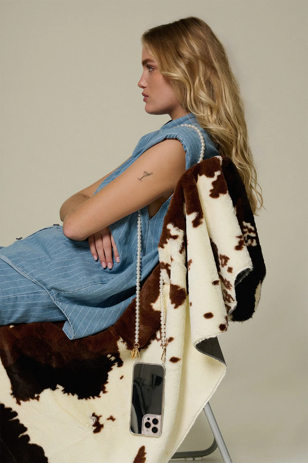 Chaine Longue Agathe Blanc 120 cm - Image 3
