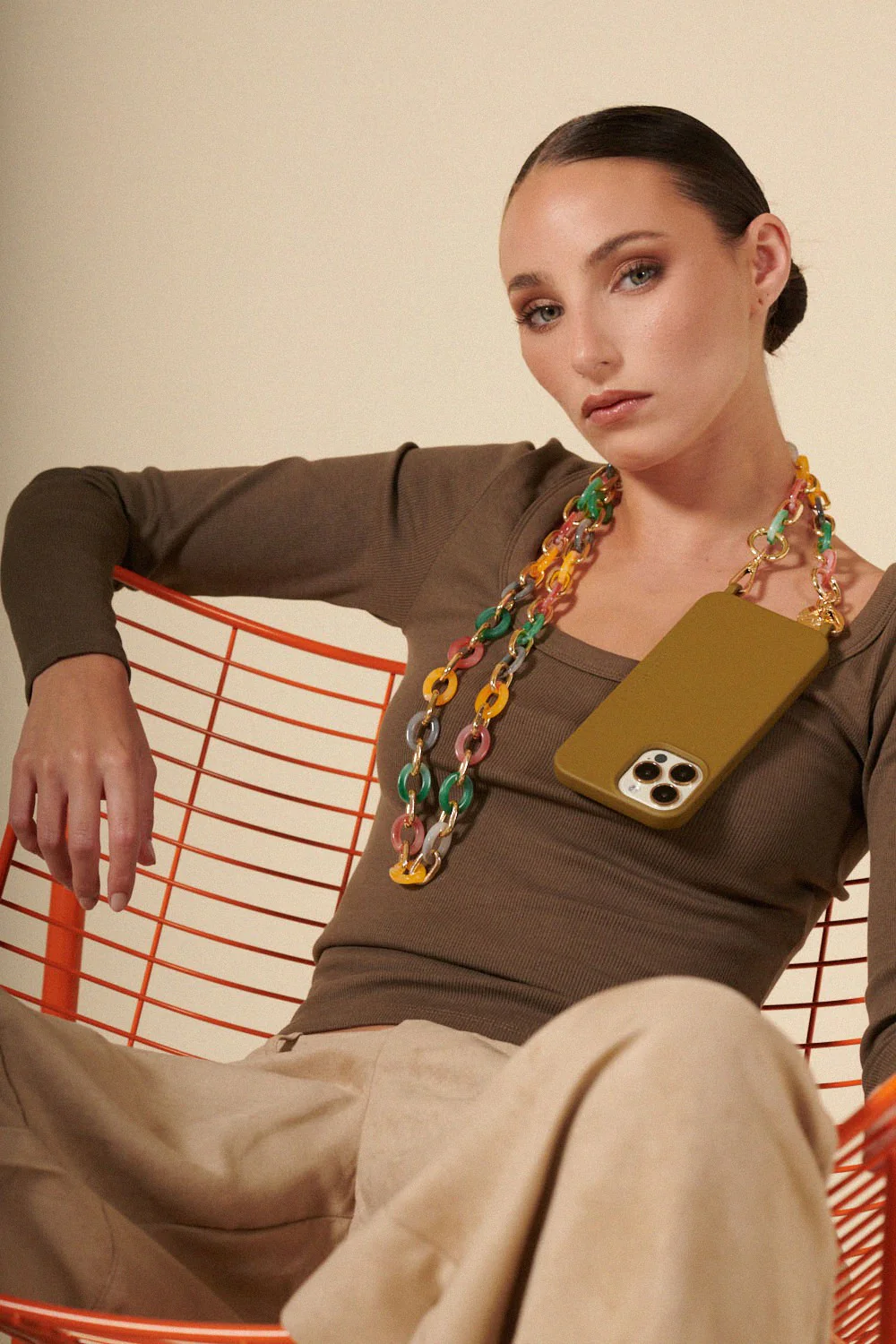 Chaine Longue Cassy Multicolore 120 cm - Image 3