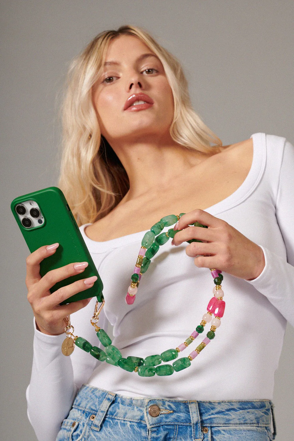 Chaine Longue Divya Vert 120 cm - Image 3