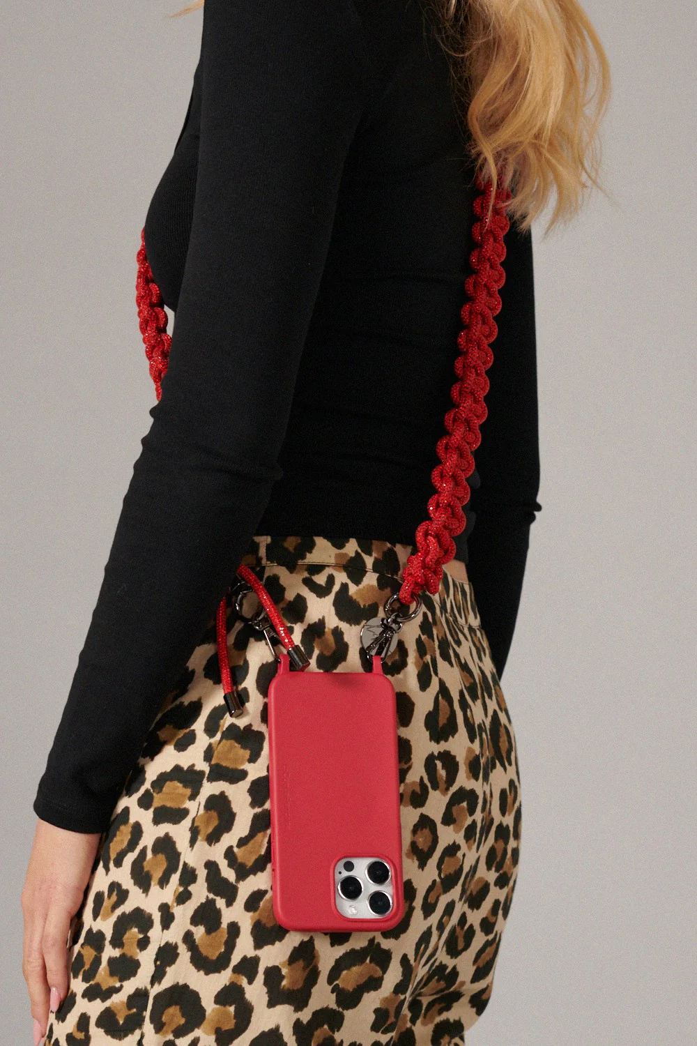 Chaine Longue Giulia Rouge 120 cm - Image 4