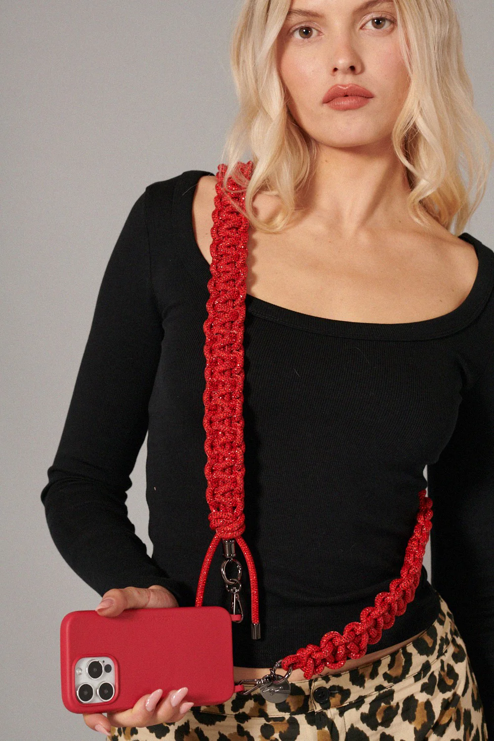 Chaine Longue Giulia Rouge 120 cm - Image 5
