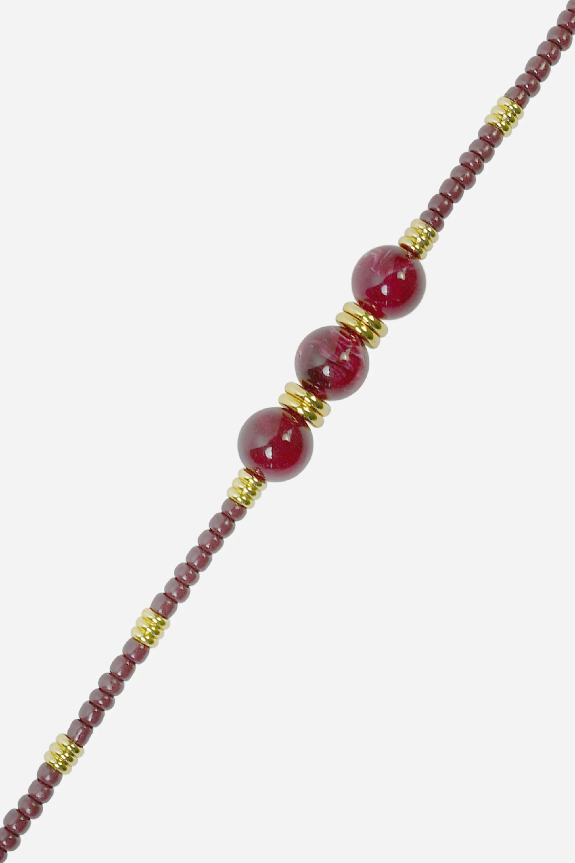 Chaine Longue Iris Bordeaux 120 cm - Image 2