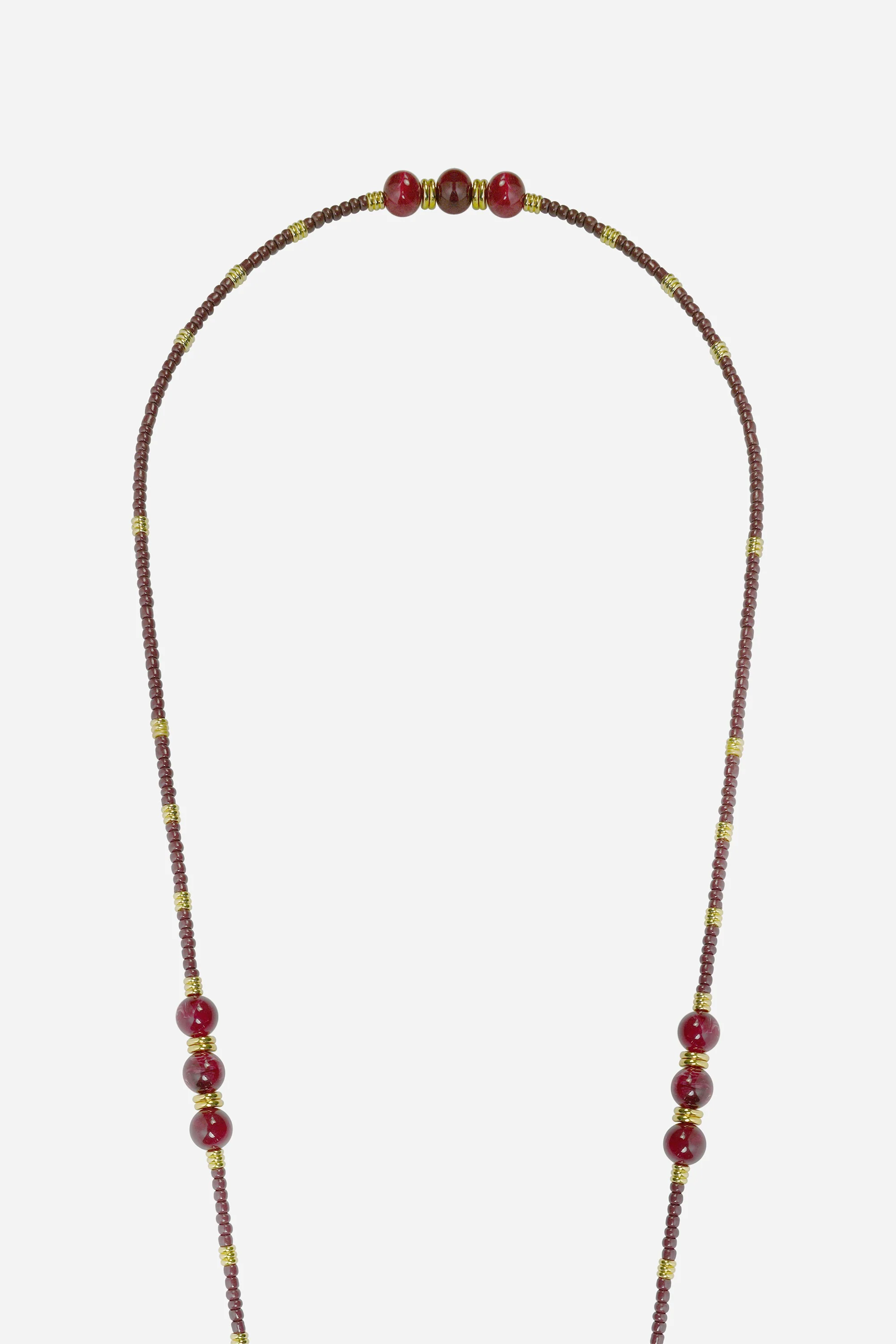 Chaine Longue Iris Bordeaux 120 cm - Image 3