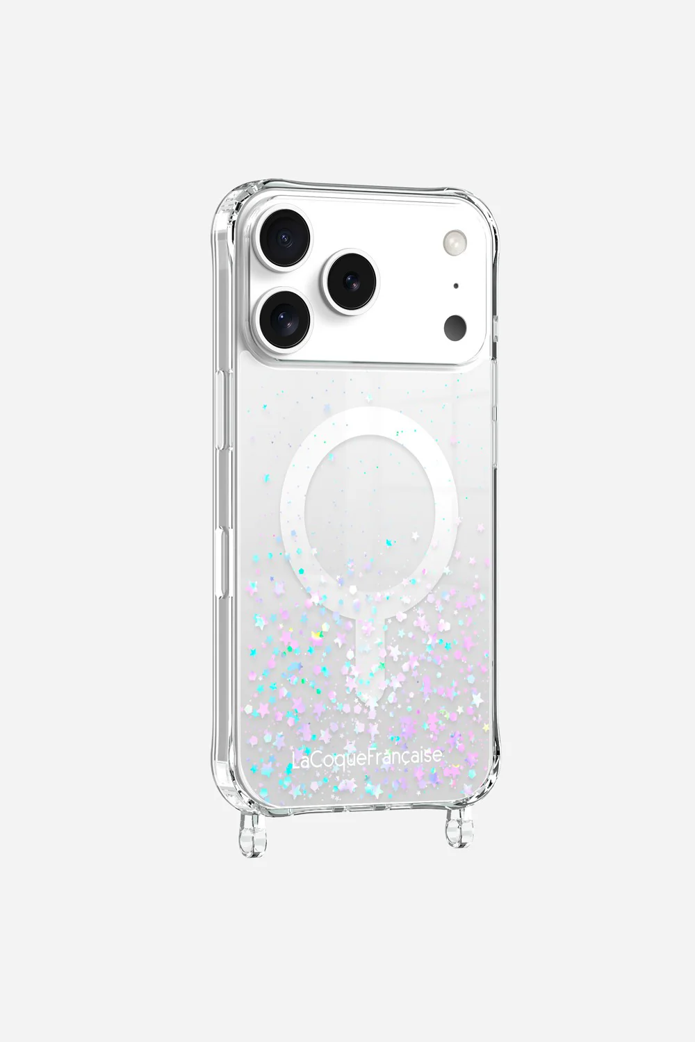 Coque Anneaux Paillettes Magsafe Argent - Image 3