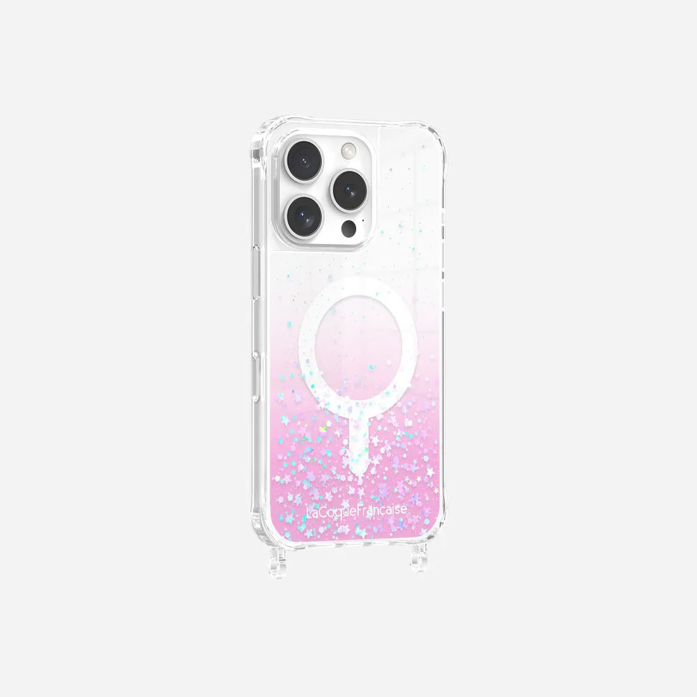 Coque Anneaux Paillettes Magsafe Rose - Image 6