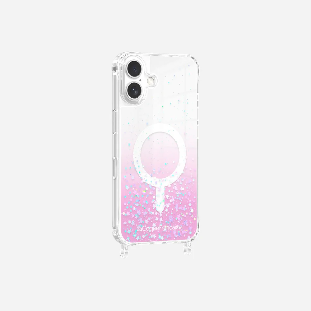 Coque Anneaux Paillettes Magsafe Rose - Image 8