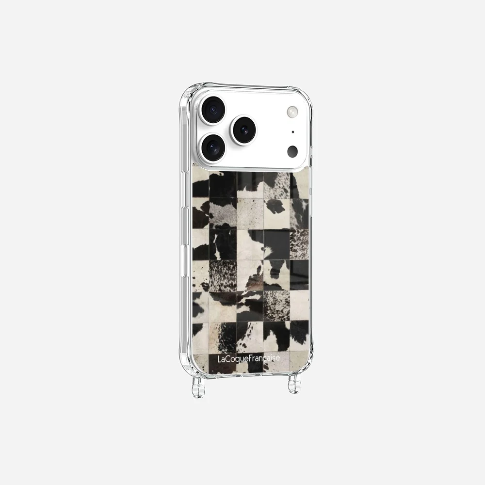 Coque Anneaux Imprimee Mosaique Vache Noir - Image 2