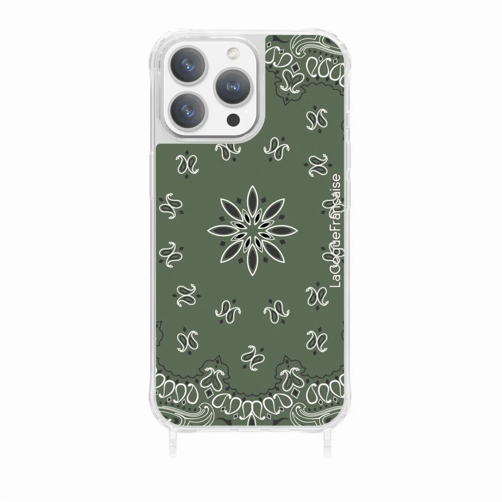 Coque Anneaux Imprimee Bandana Kaki - Image 9