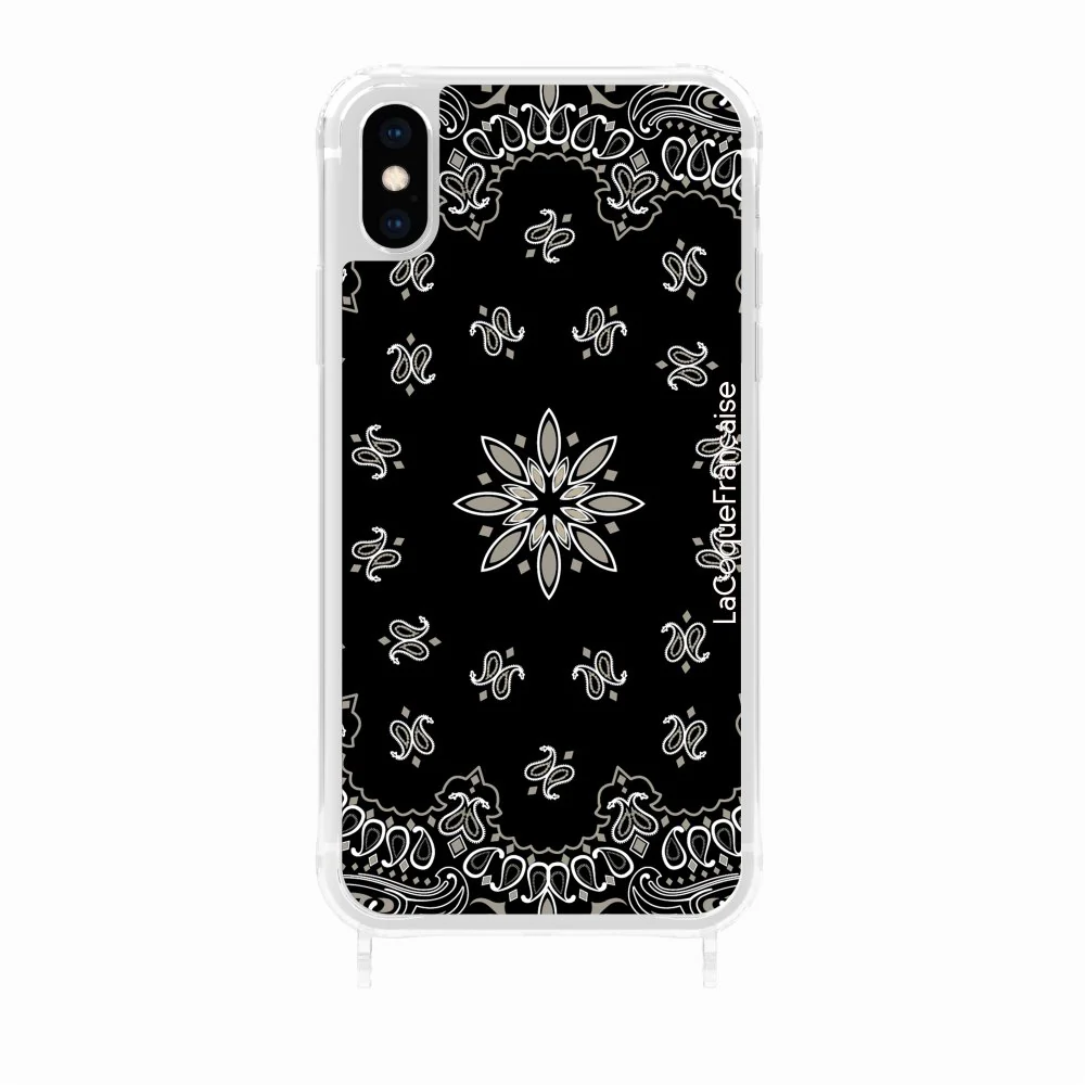 Coque Anneaux Imprimee Bandana Noir - Image 30