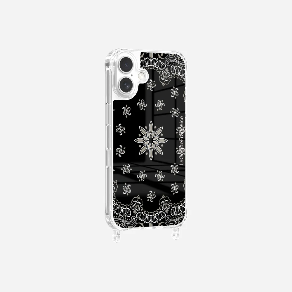 Coque Anneaux Imprimee Bandana Noir - Image 6