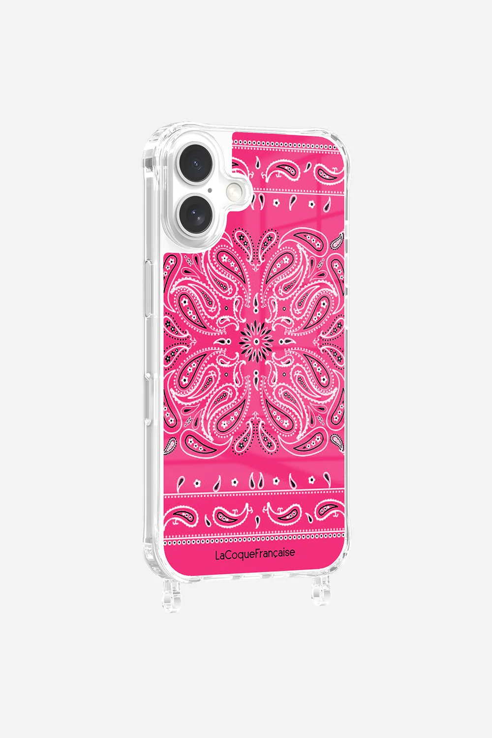 Coque Anneaux Imprimee Bandana Rose Fluo - Image 3