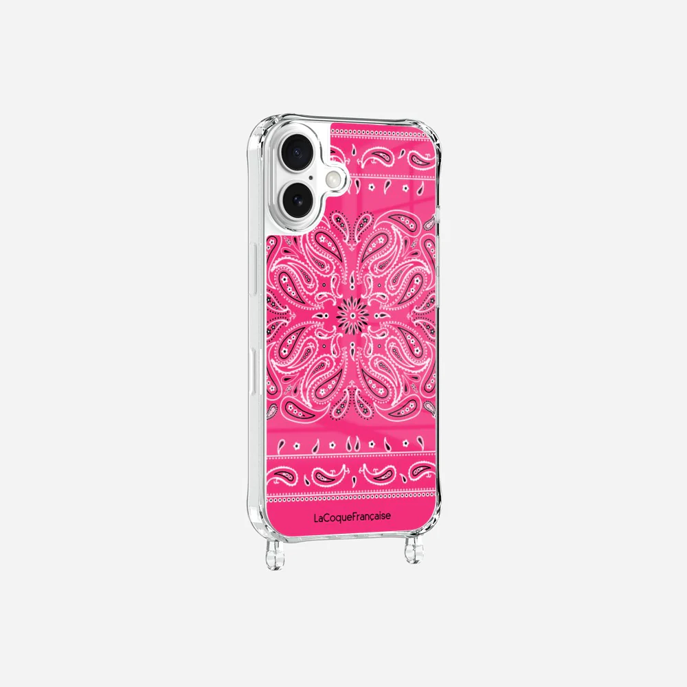 Coque Anneaux Imprimee Bandana Rose Fluo - Image 30