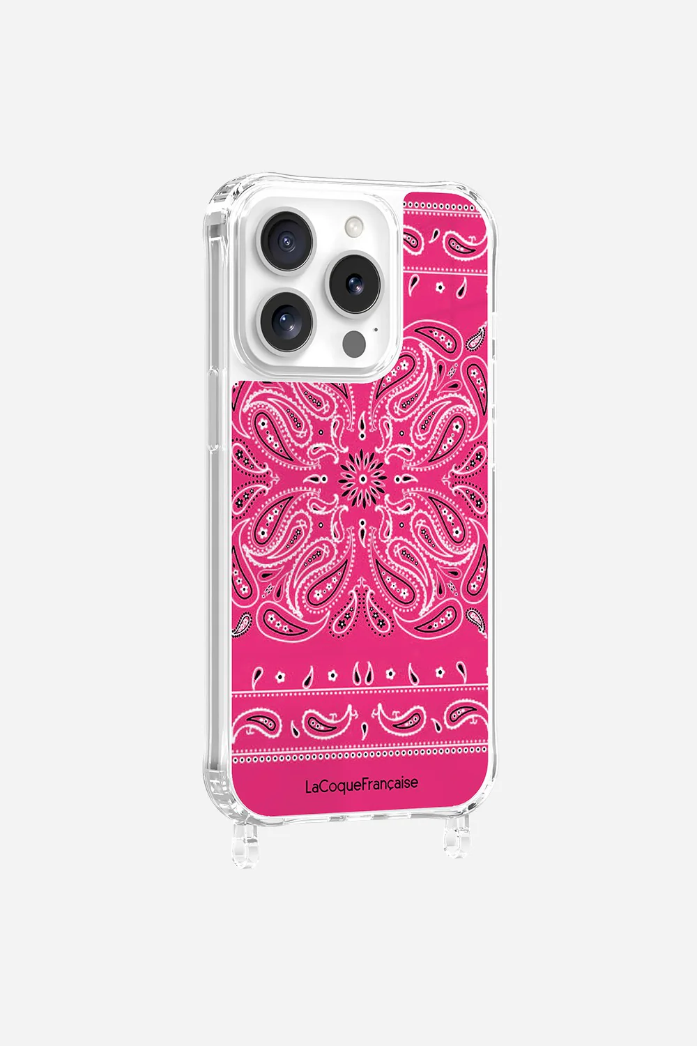 Coque Anneaux Imprimee Bandana Rose Fluo - Image 5