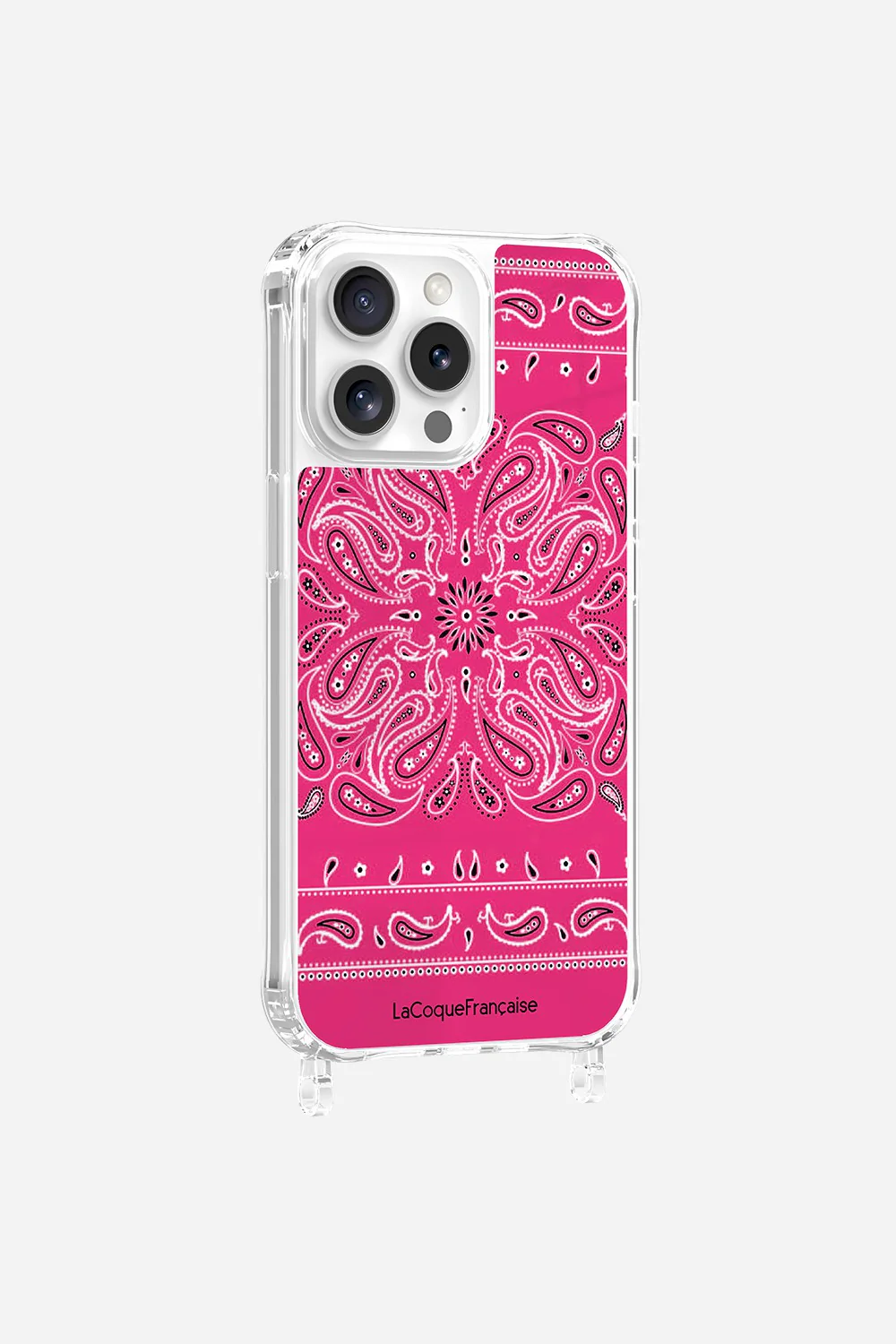 Coque Anneaux Imprimee Bandana Rose Fluo - Image 6