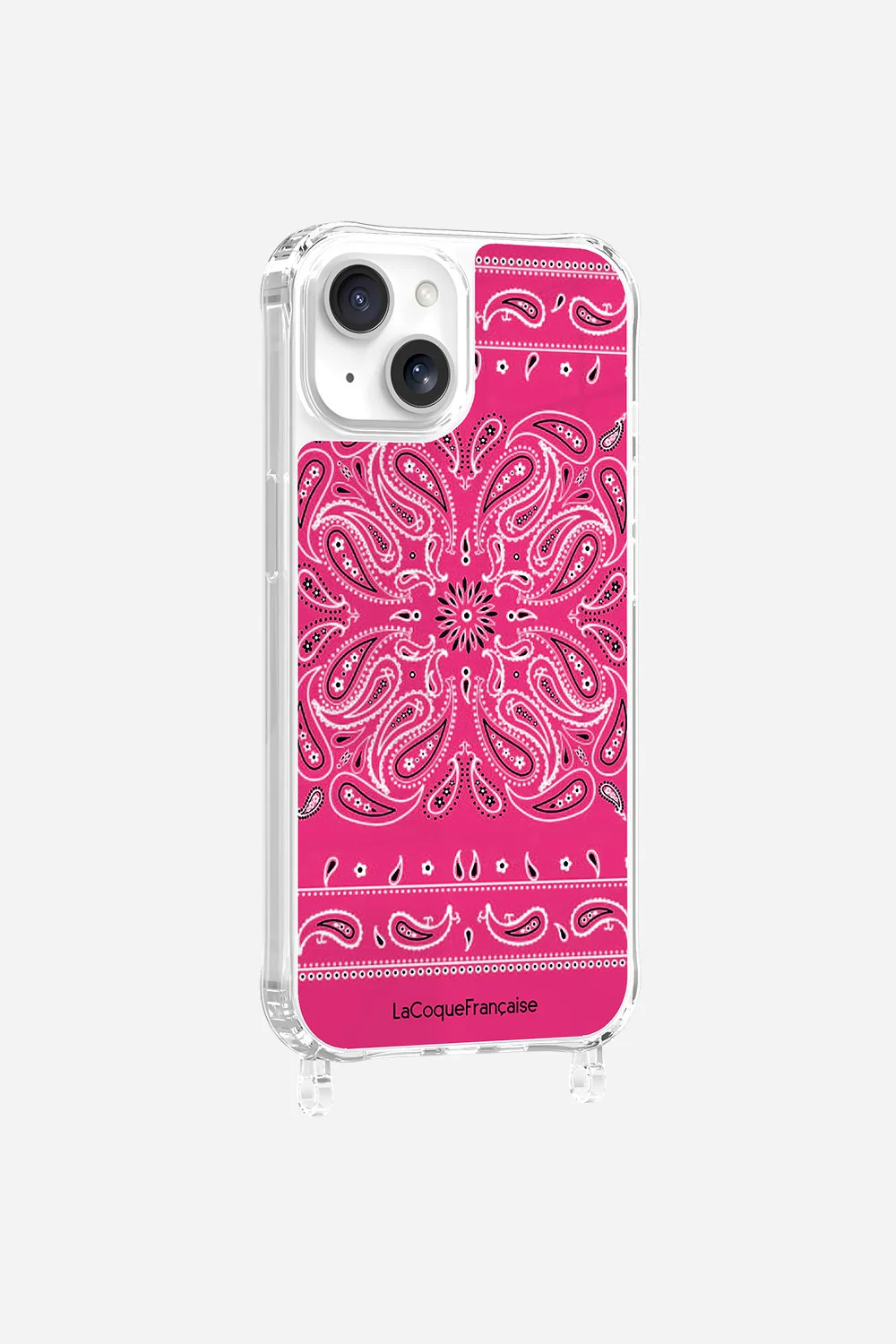Coque Anneaux Imprimee Bandana Rose Fluo - Image 7
