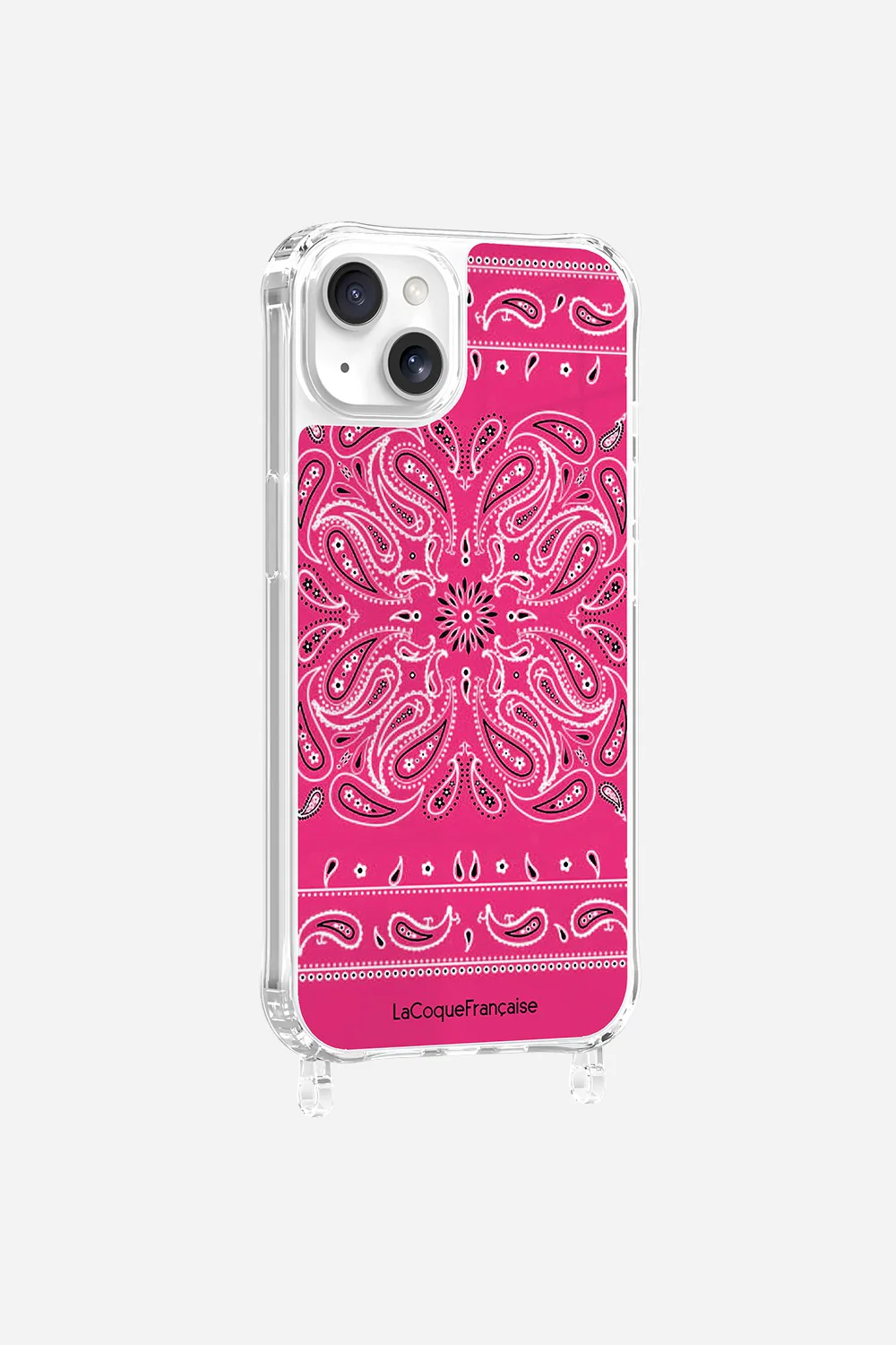 Coque Anneaux Imprimee Bandana Rose Fluo - Image 8