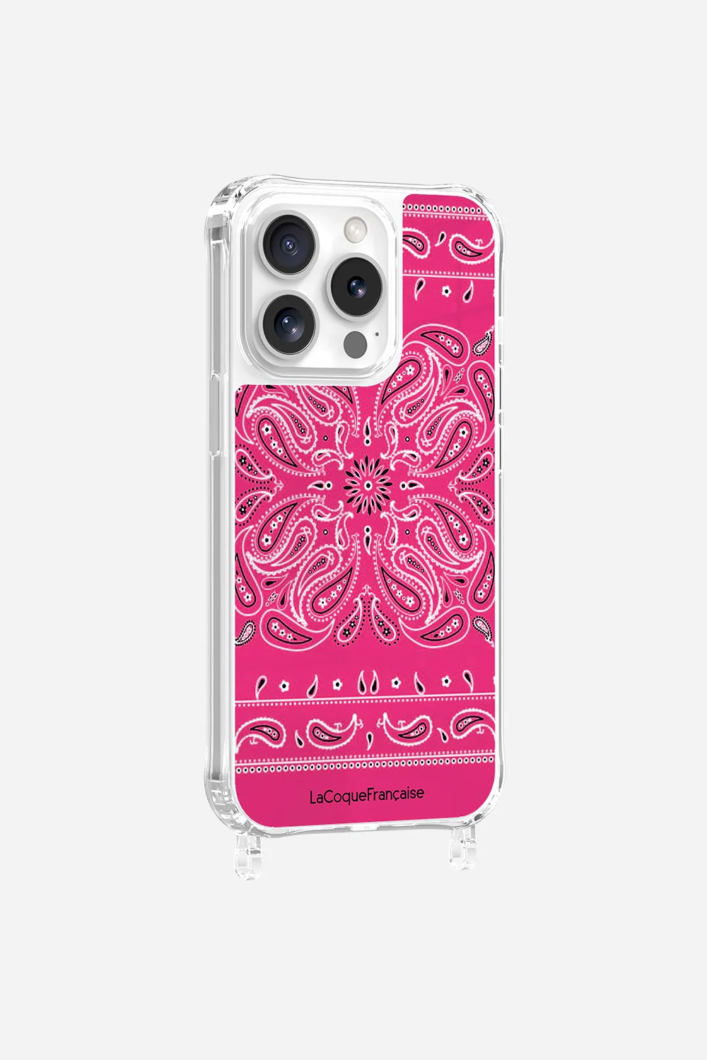 Coque Anneaux Imprimee Bandana Rose Fluo - Image 9