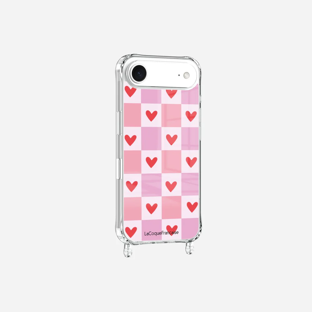 Coque Anneaux Imprimee Coeur Carreau