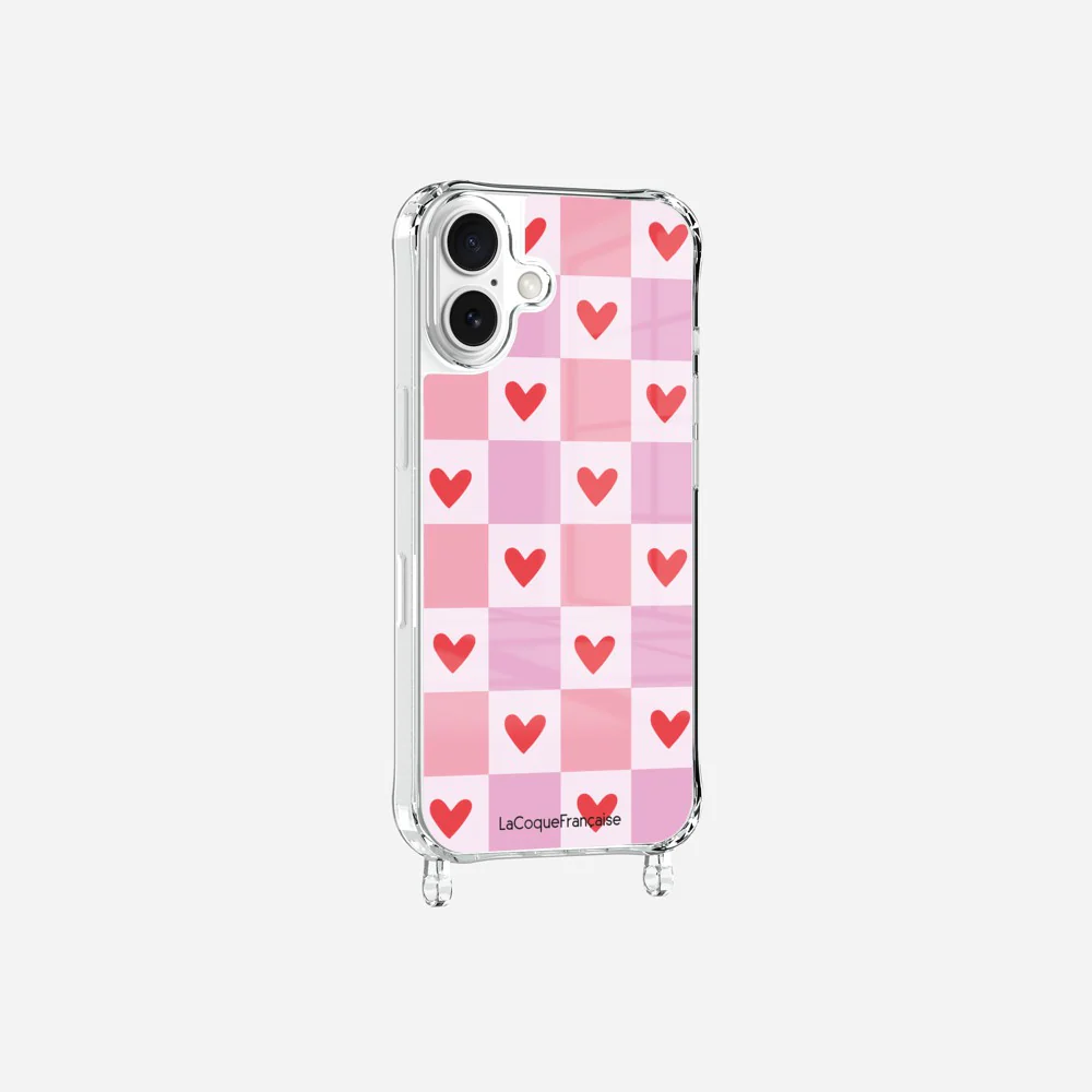 Coque Anneaux Imprimee Coeur Carreau - Image 5
