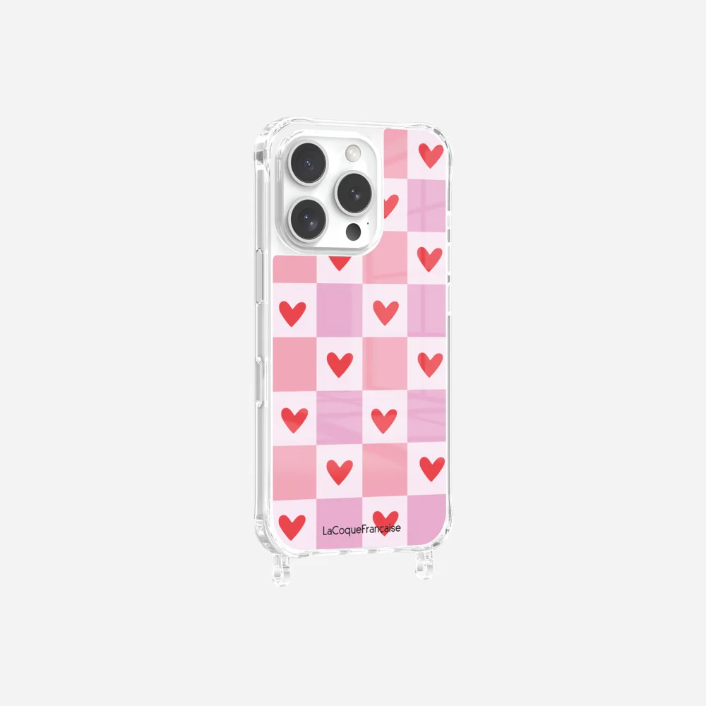 Coque Anneaux Imprimee Coeur Carreau - Image 6
