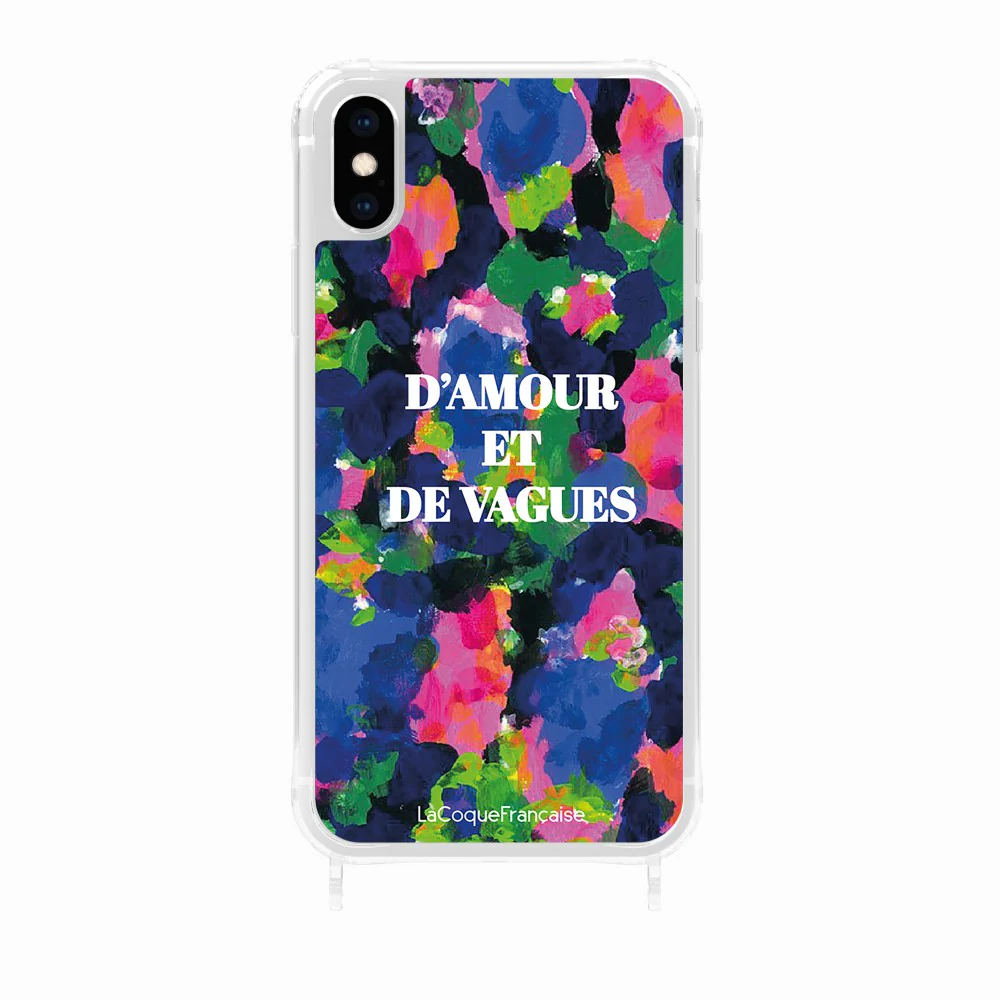 Coque Anneaux Imprimee D'amour Et De Vagues Bleu - Image 26