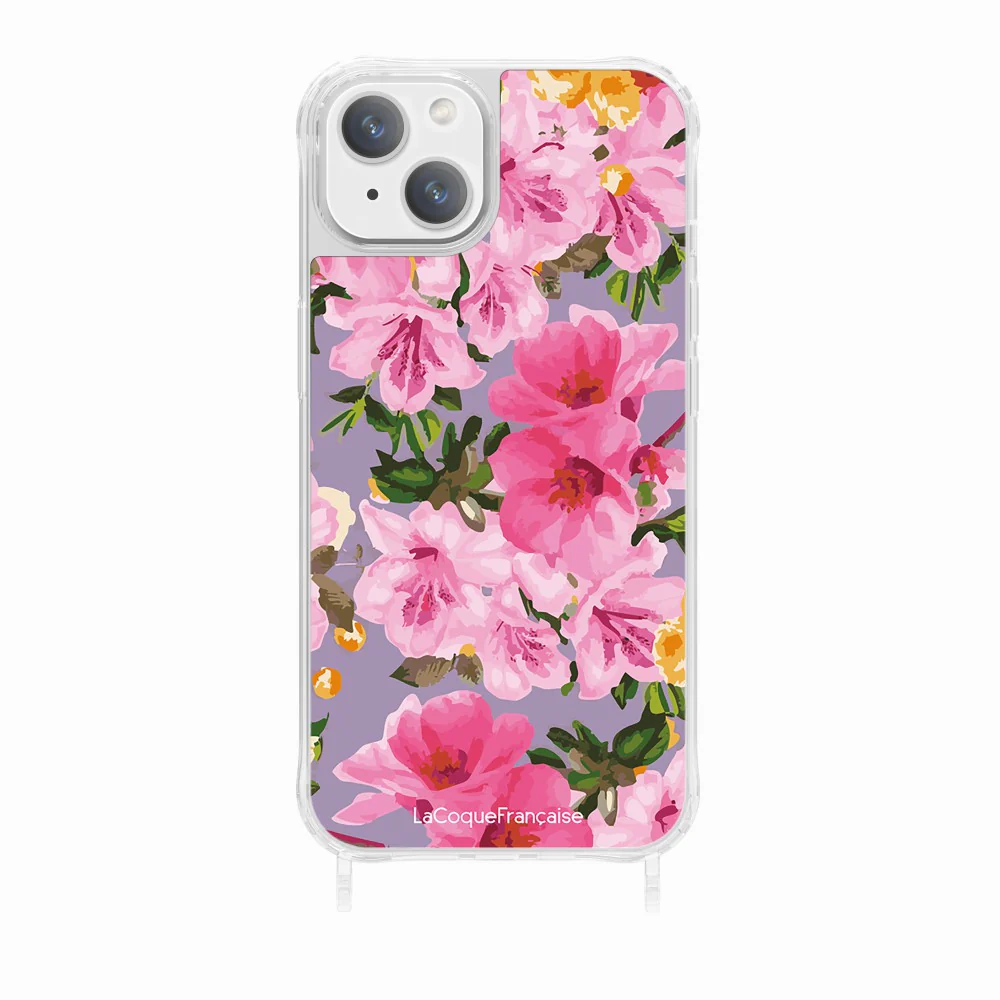 Coque Anneaux Imprimee Fleuri Rose - Image 17