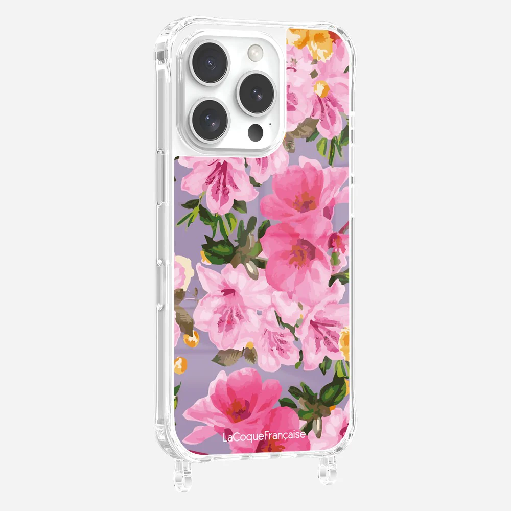 Coque Anneaux Imprimee Fleuri Rose - Image 3