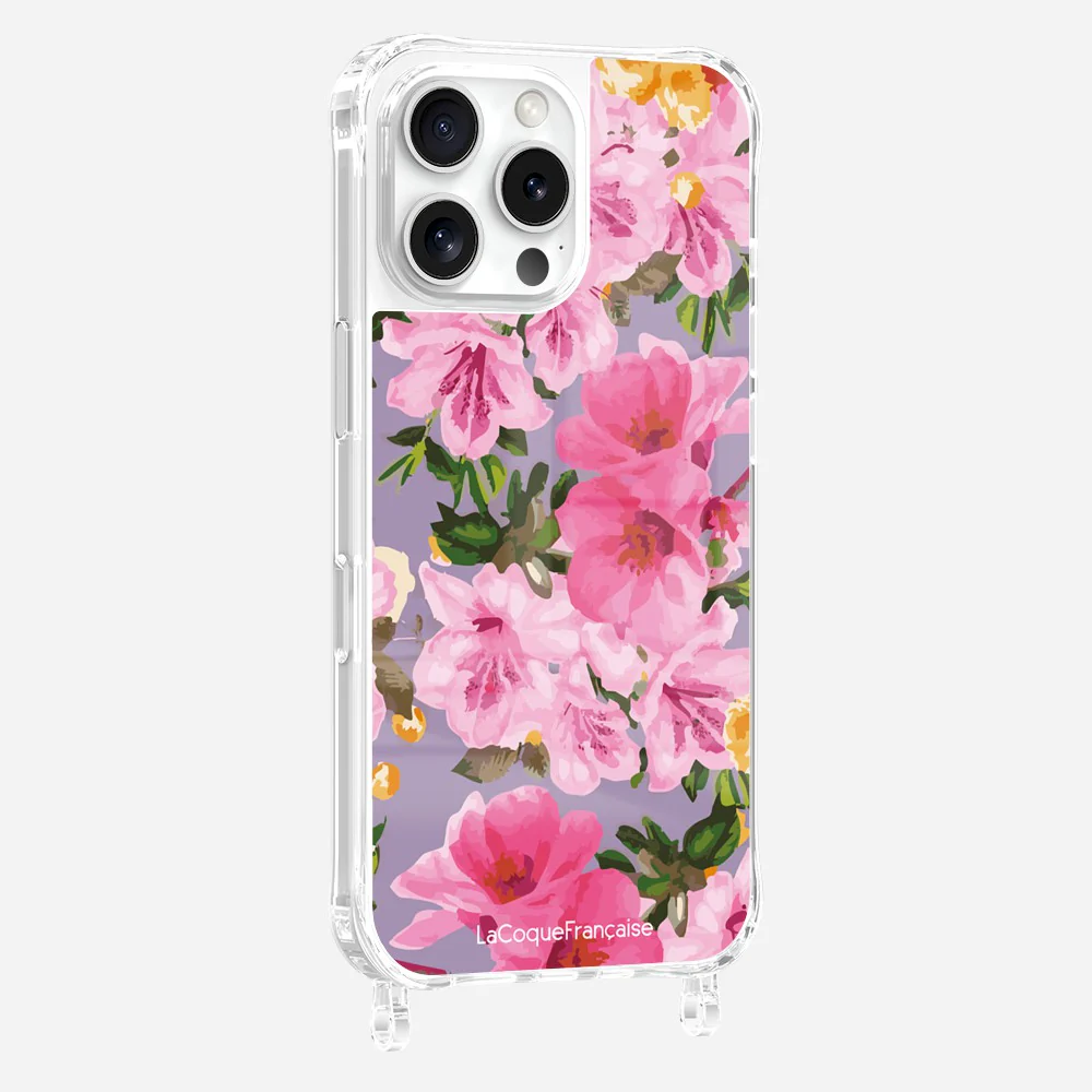 Coque Anneaux Imprimee Fleuri Rose - Image 4