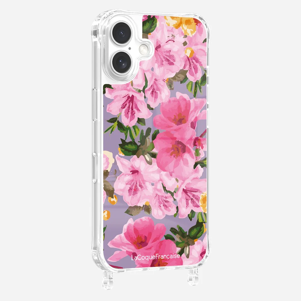 Coque Anneaux Imprimee Fleuri Rose - Image 5