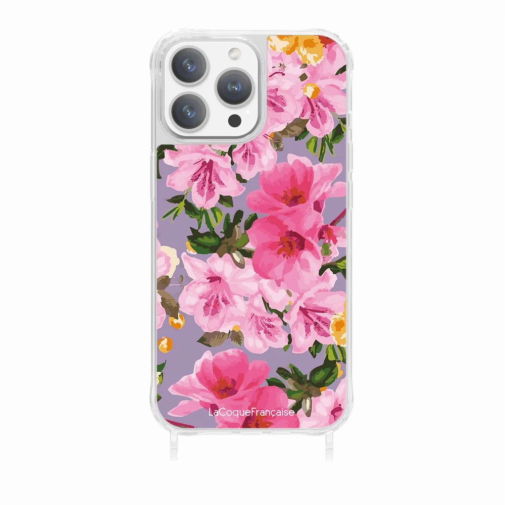 Coque Anneaux Imprimee Fleuri Rose - Image 7