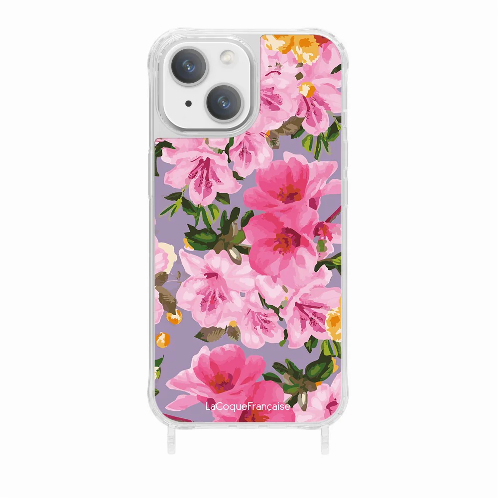 Coque Anneaux Imprimee Fleuri Rose - Image 9