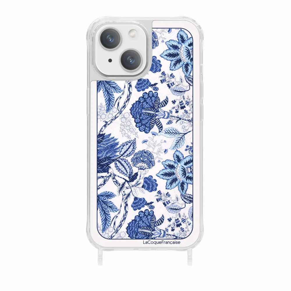 Coque Anneaux Imprimee Foulard Fleurs Bleues - Image 18