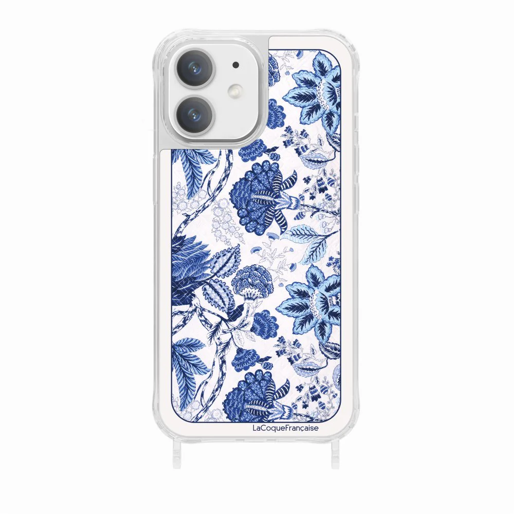 Coque Anneaux Imprimee Foulard Fleurs Bleues - Image 21