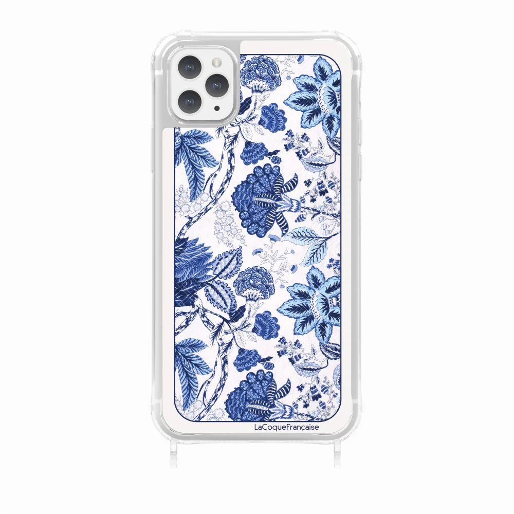 Coque Anneaux Imprimee Foulard Fleurs Bleues - Image 23
