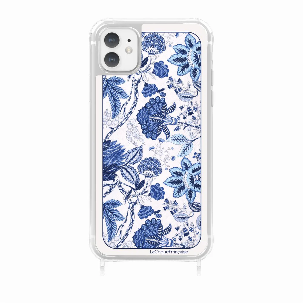 Coque Anneaux Imprimee Foulard Fleurs Bleues - Image 24