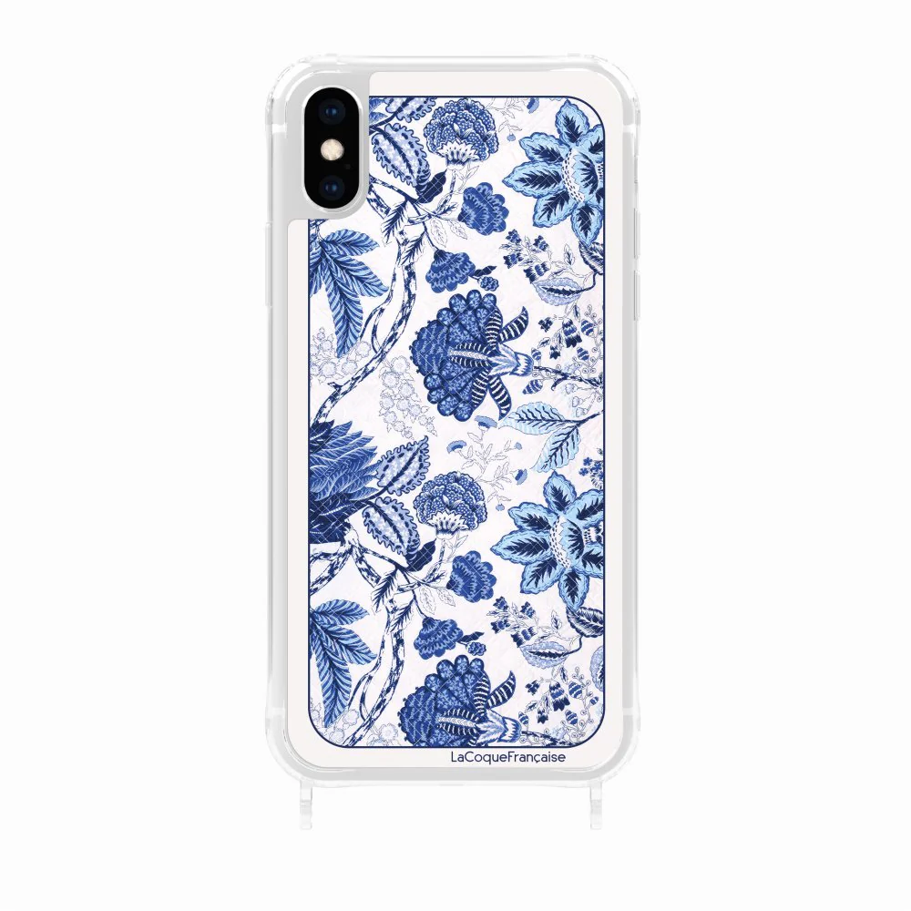 Coque Anneaux Imprimee Foulard Fleurs Bleues - Image 25
