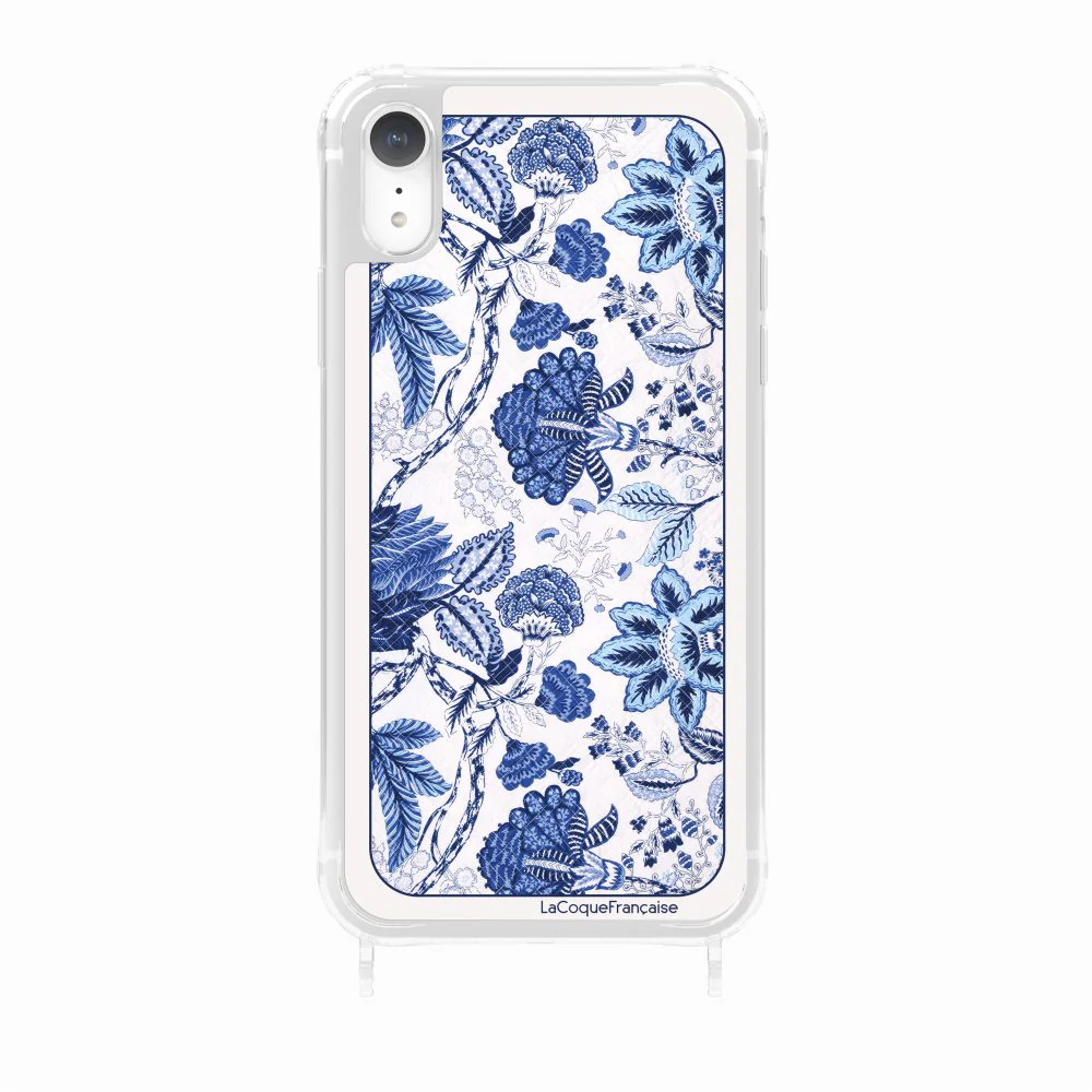 Coque Anneaux Imprimee Foulard Fleurs Bleues - Image 27