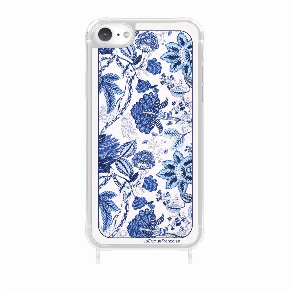 Coque Anneaux Imprimee Foulard Fleurs Bleues - Image 28