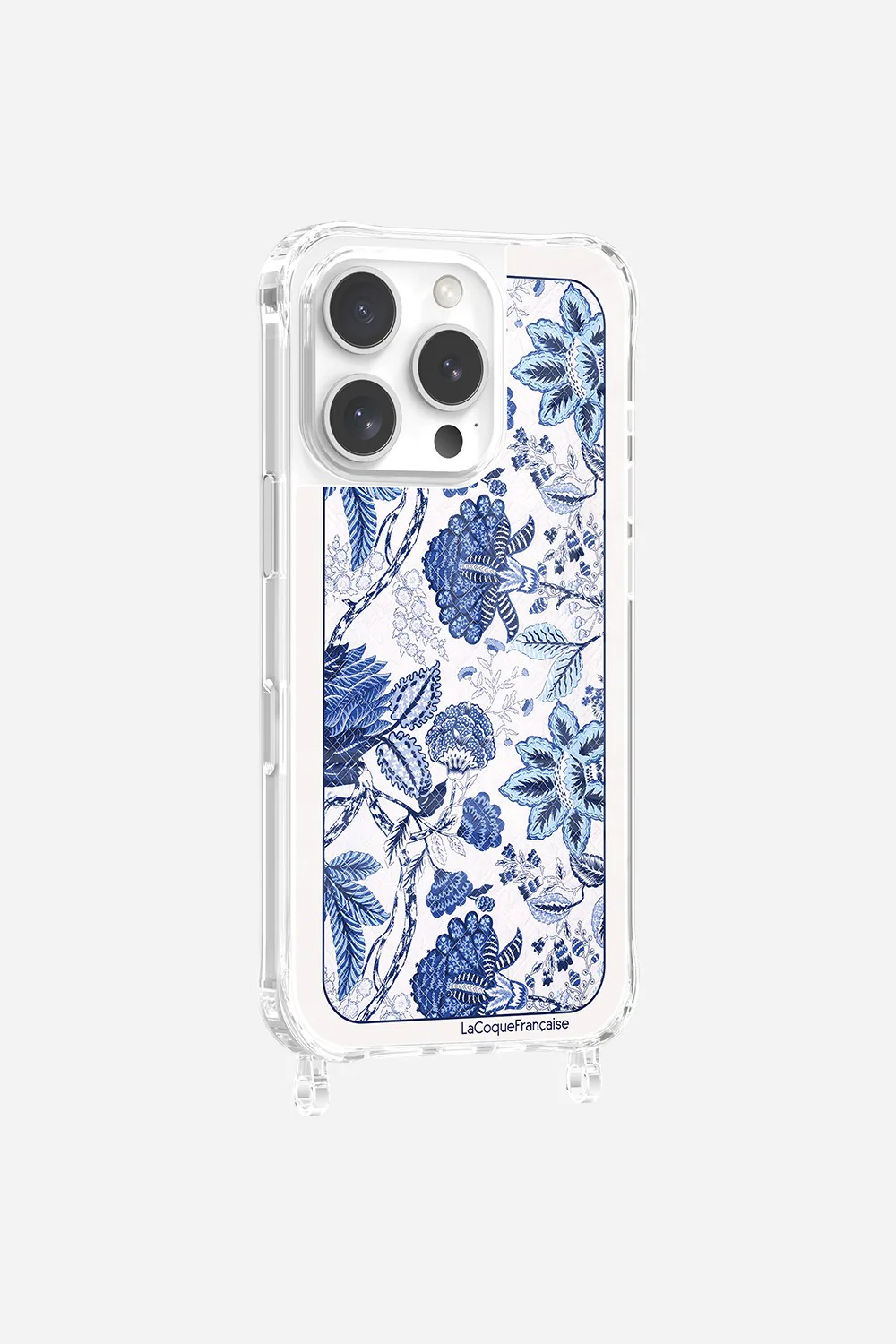 Coque Anneaux Imprimee Foulard Fleurs Bleues - Image 3