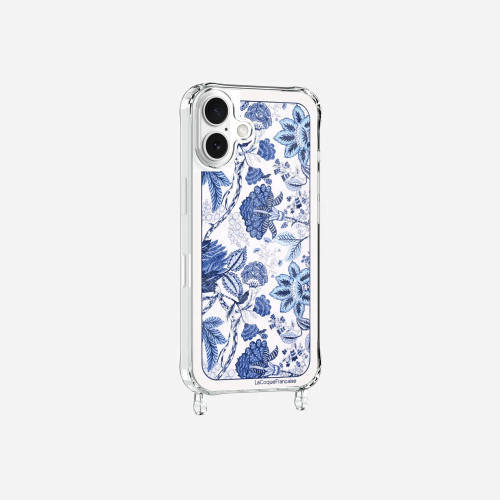 Coque Anneaux Imprimee Foulard Fleurs Bleues - Image 32