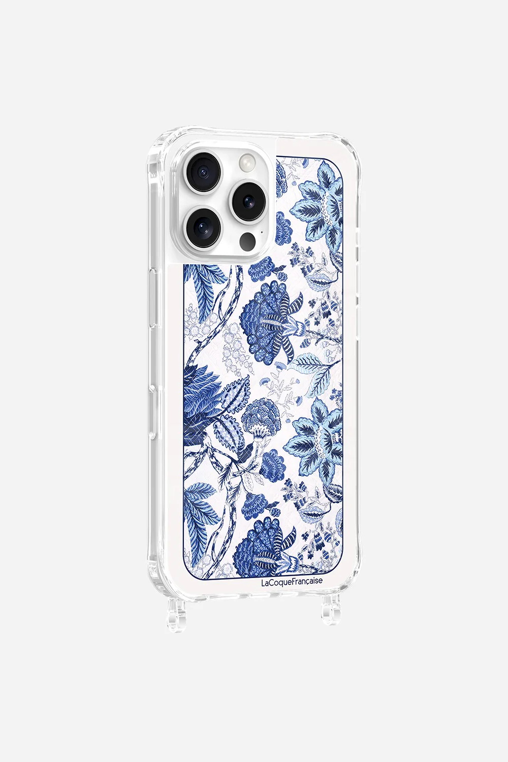 Coque Anneaux Imprimee Foulard Fleurs Bleues - Image 4