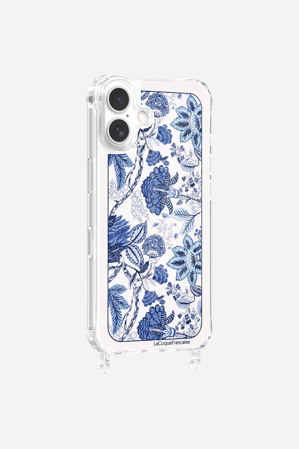 Coque Anneaux Imprimee Foulard Fleurs Bleues - Image 5