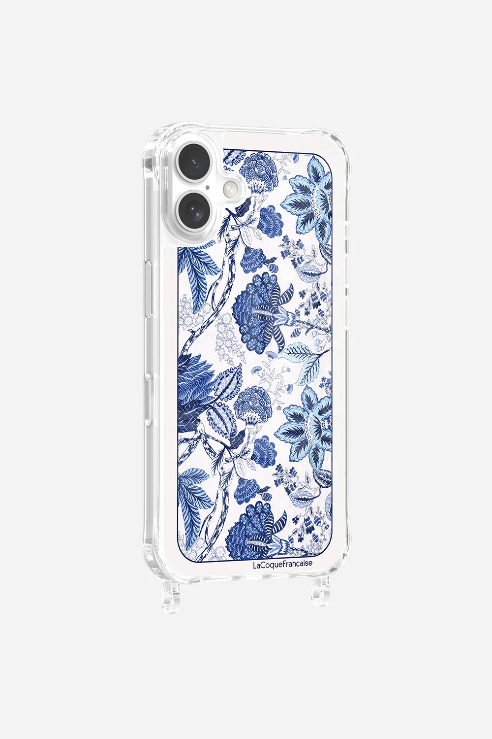 Coque Anneaux Imprimee Foulard Fleurs Bleues - Image 6