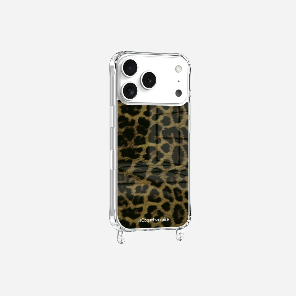 Coque Anneaux Imprimee Leopard Kaki Et Noir - Image 4